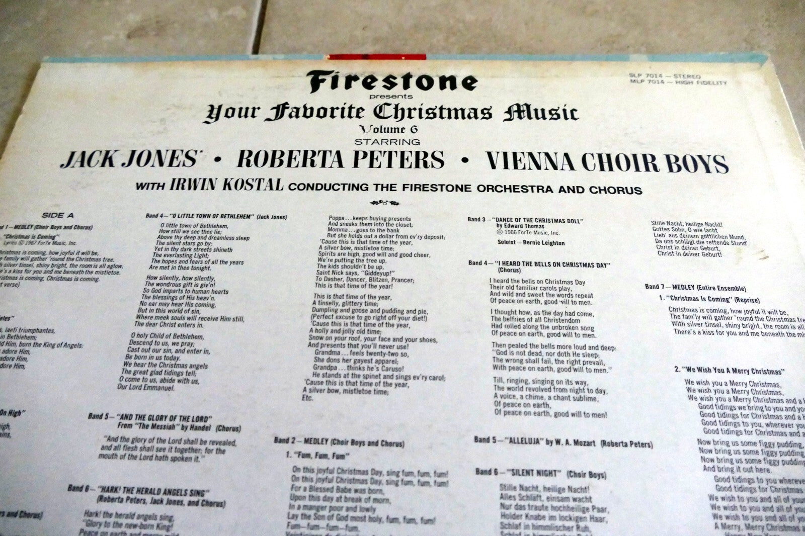 Firestone Your Favorite Christmas Music Vol 6 LP  1967  SLP 7014  A23