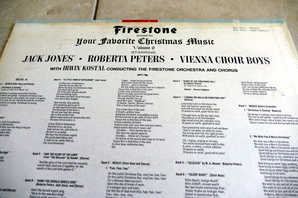 Firestone Your Favorite Christmas Music Vol 6 LP  1967  SLP 7014  A23
