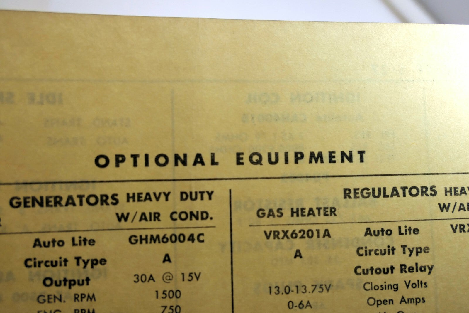 1957 Desoto Firesweep S-27 Sun Electric tune-up  sheet chart