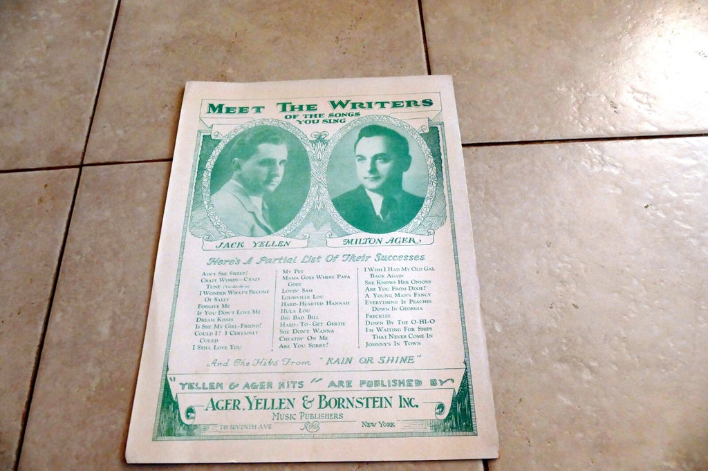 Sweet Dreams by Milton Ager 1928 Yellen & Bornstein Inc. New York