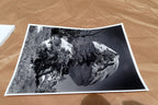 Yosemite California 11X14" Black & white Picture Photo Boulder Rock sky Unsigned