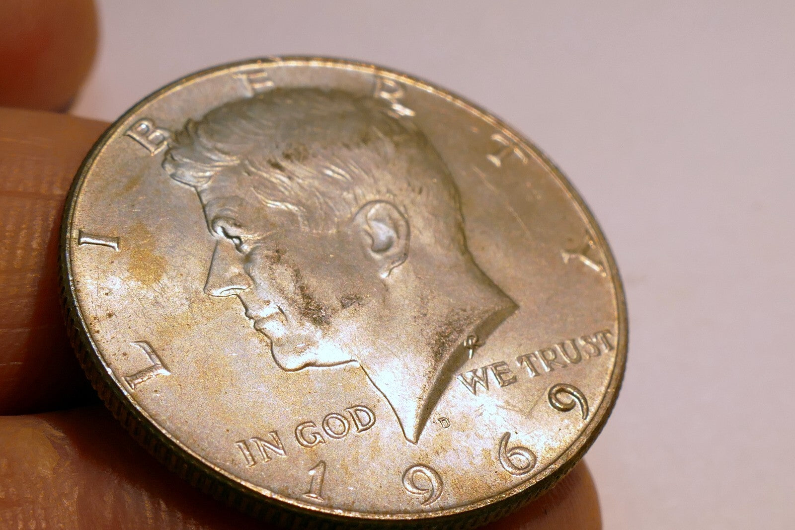 1969 - D Kennedy  half dollar coin US 40 % SILVER 60 % Copper