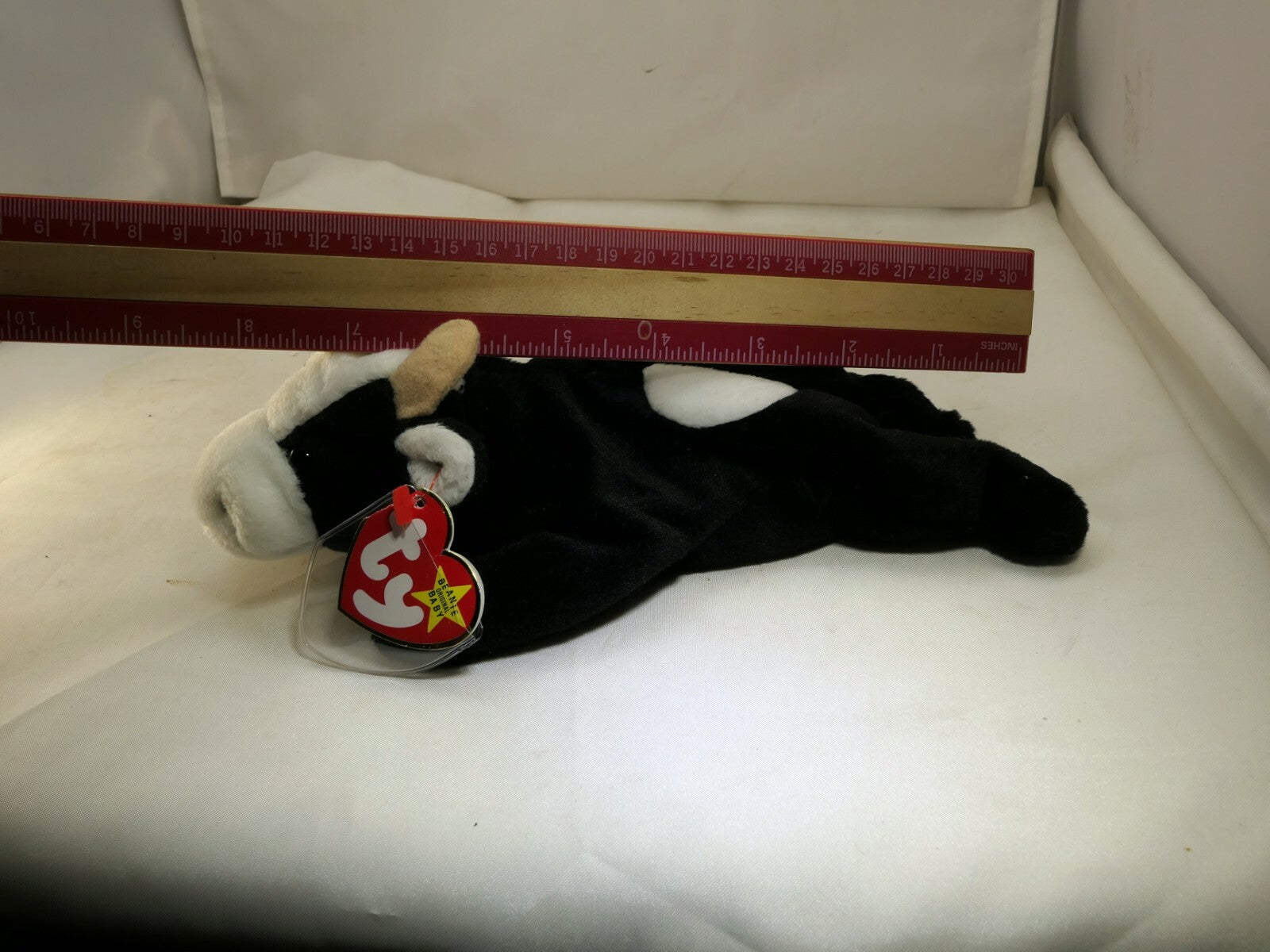 TY Daisy Beanie Baby  Tag Year 1993 5-10-1994 ERROR  Plush Toy black white cow