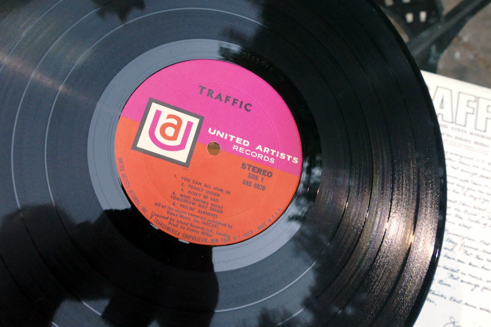 TRAFFIC Self Titled LP Stereo Record Album UAS 6676  United Artists Records