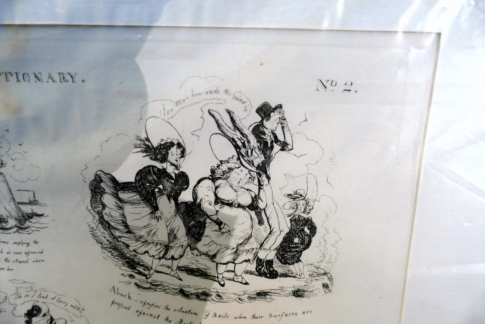 NAUTICAL DICTIONARY No 2 HENRY HEATH CARICATURE PRINT  1840 Victorian navy UK