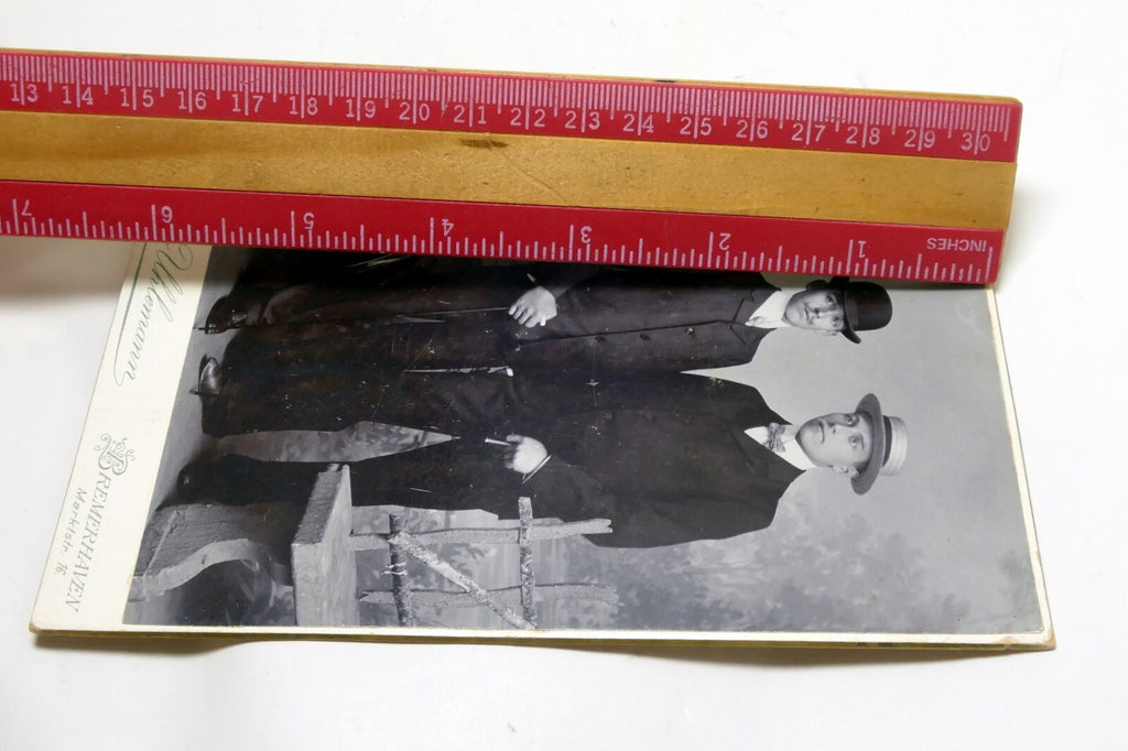 Gustav Uhlemann Bremerhaven Photograph Photo two gentleman 1880's antique