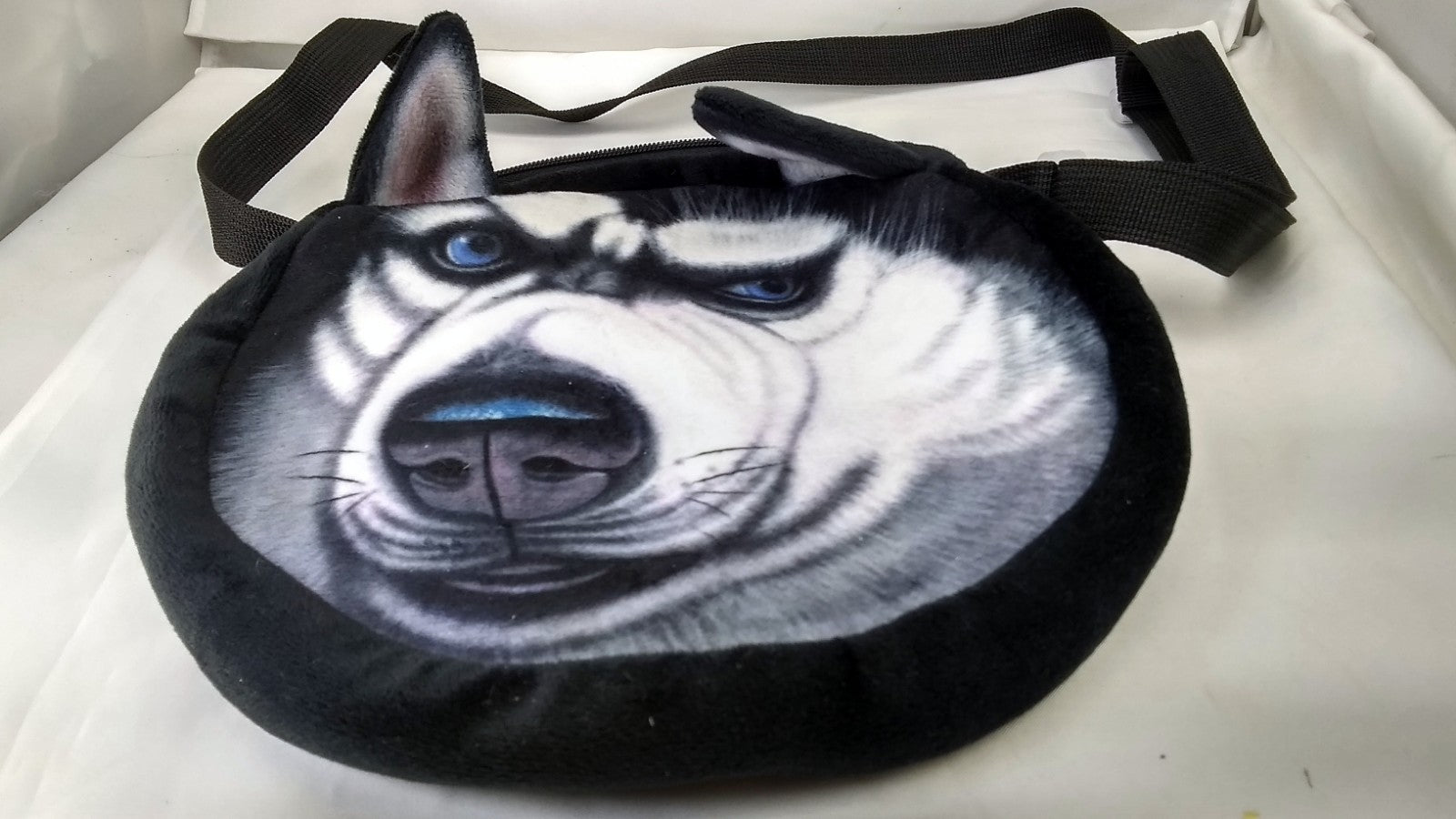 Husky Dog Themed Purse Handbag Cloth Soft Case With shoulder strap kids