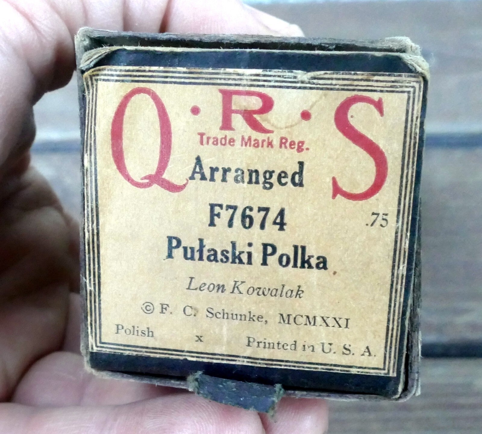 Qrs f7674 arranged piano roll pulaski polka