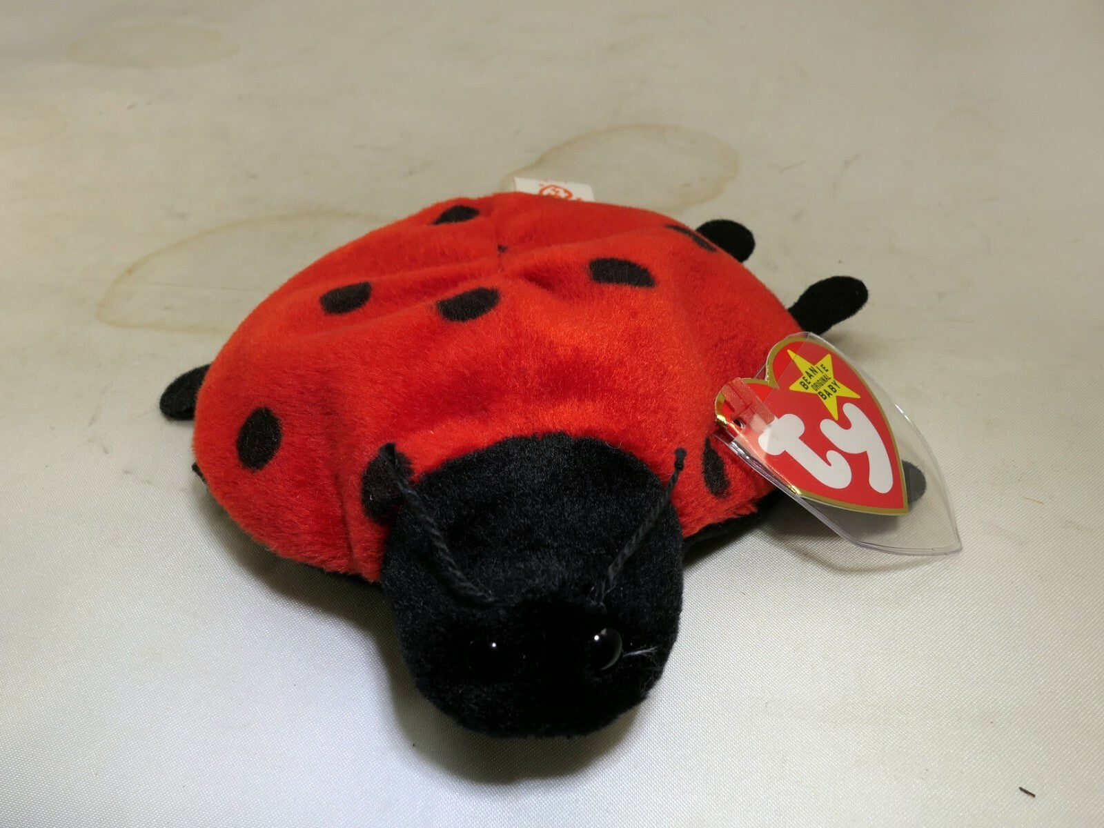 TY Lucky Beanie Baby With Tag Year 1993 ERROR  5-1-1995  Plush Toy Lady Bug