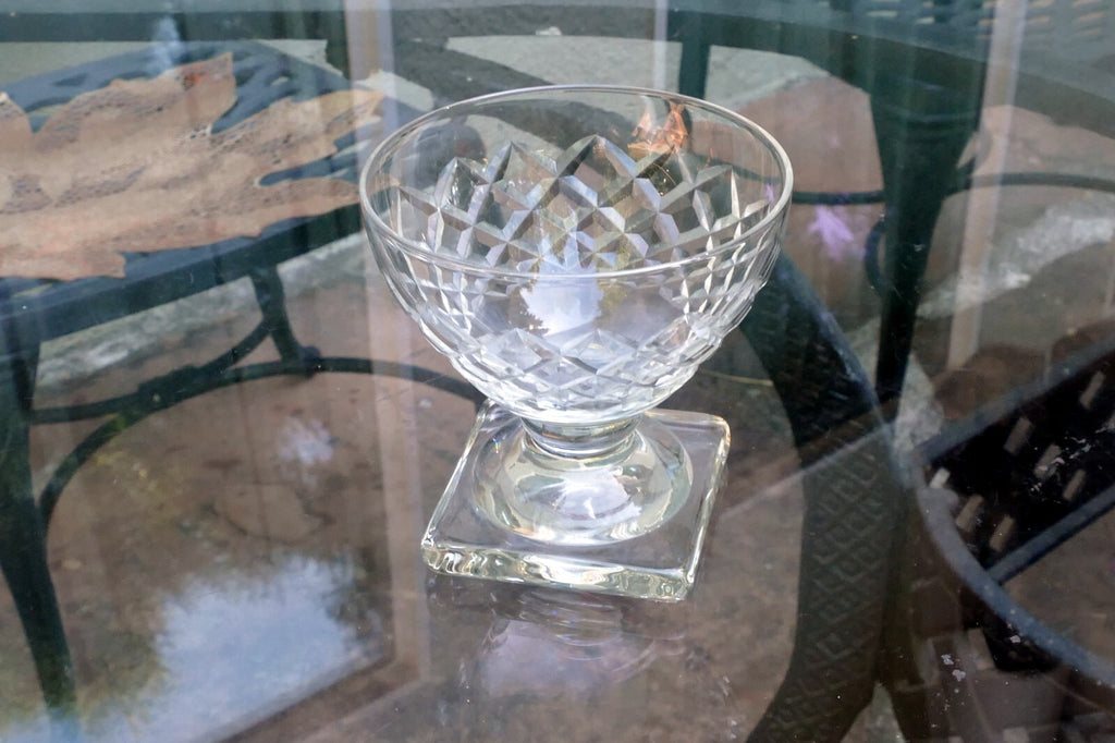 Waterford Goblet Desert Cup 3.5" Tall Square base Diamond - single piece