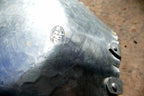 Hand Forged EVERLAST Metal Aluminum Bowl w/Hammered Fruit Grapes 9" basket
