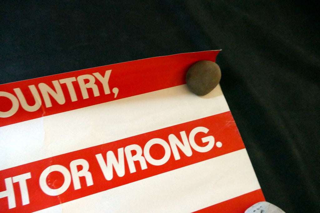 VOTE AD POSTER 12x29" American flag My country, Right or Wrong San Francisco USA