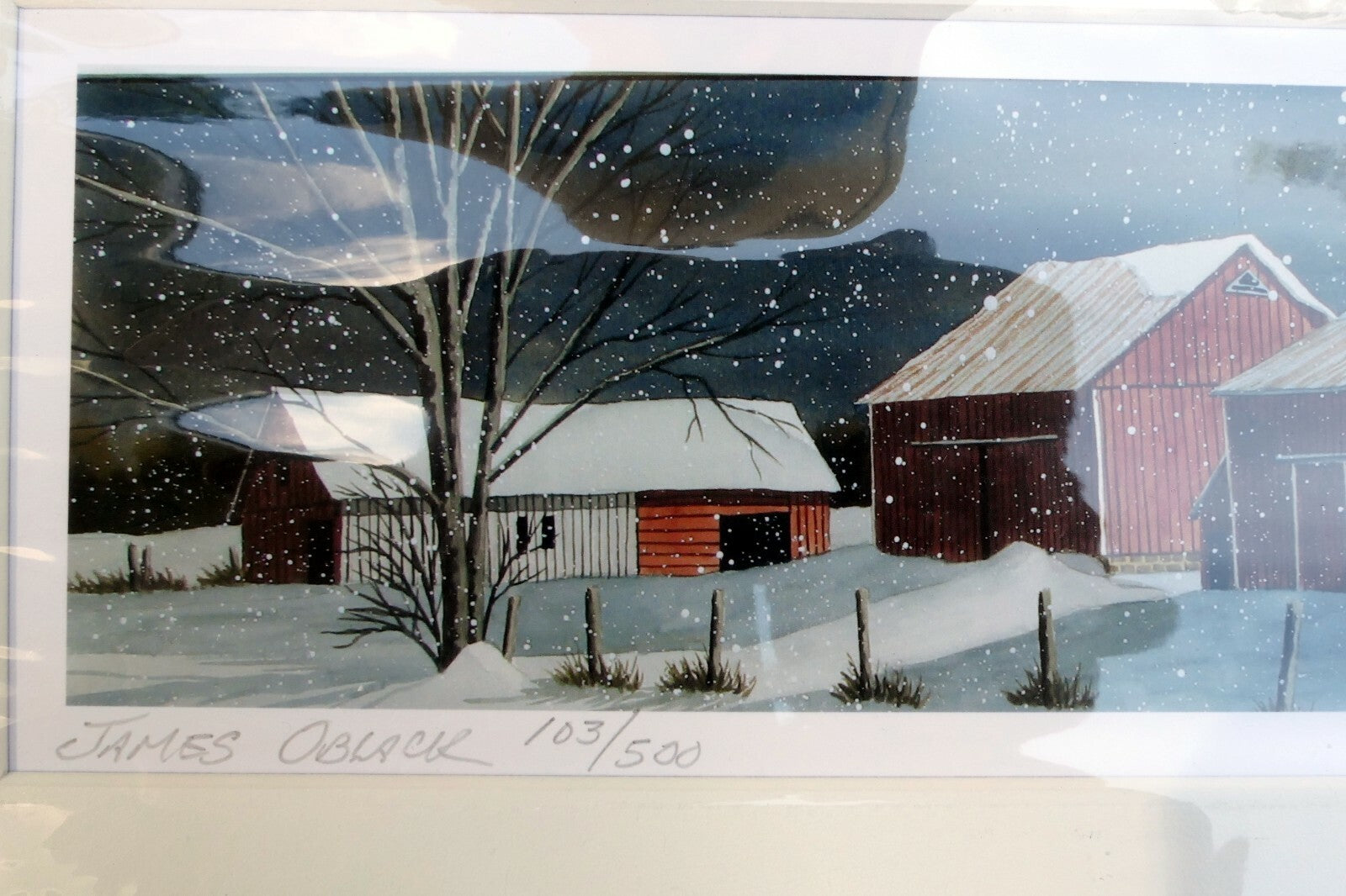 Giclee Print Brown County Artist James Oblack 103/500 Signed Limited edition