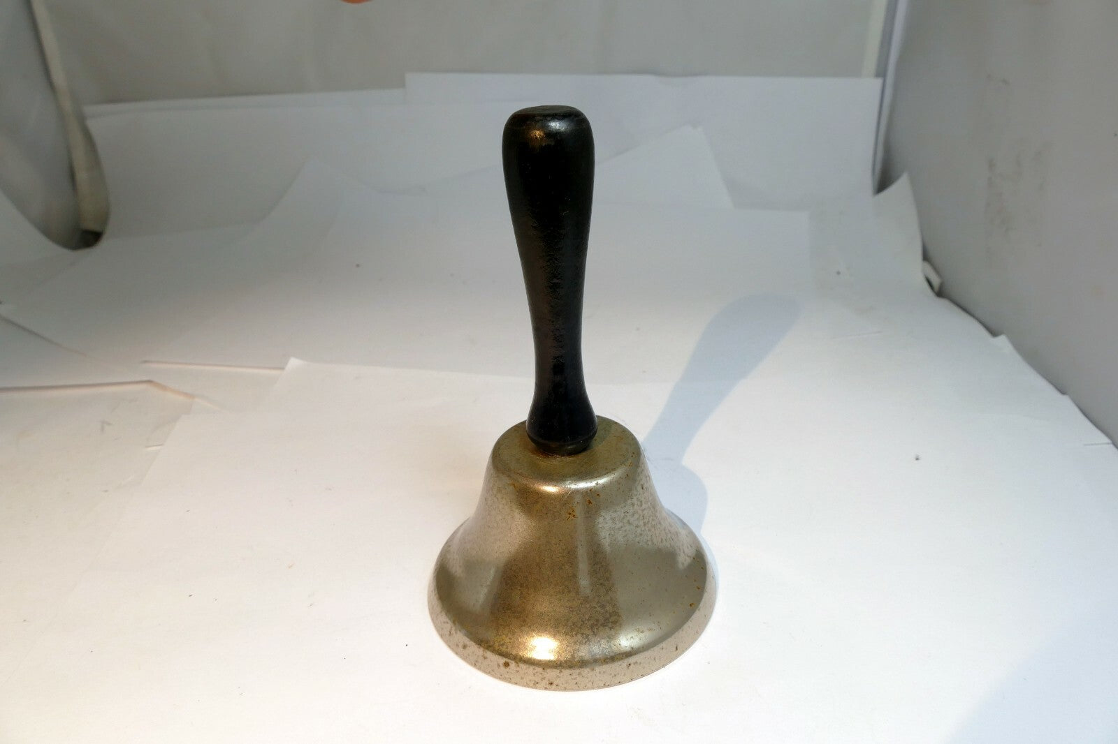 2" Steel metal School Diner Bell with wooden handle