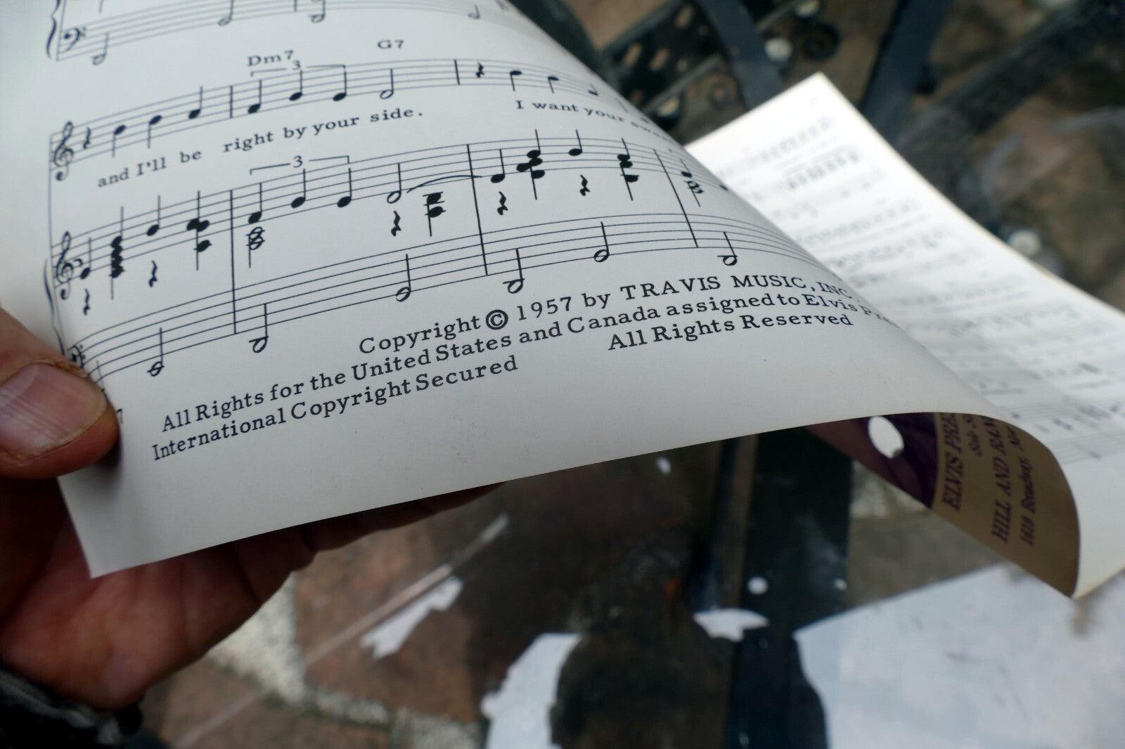 One Night  Elvis Presley by Dave Bartholomew Pearl King 1957 Sheet Music