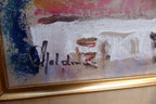 Albert Goldman signed Fiddler on the Roof 8X10" framed Oil Painting Israel