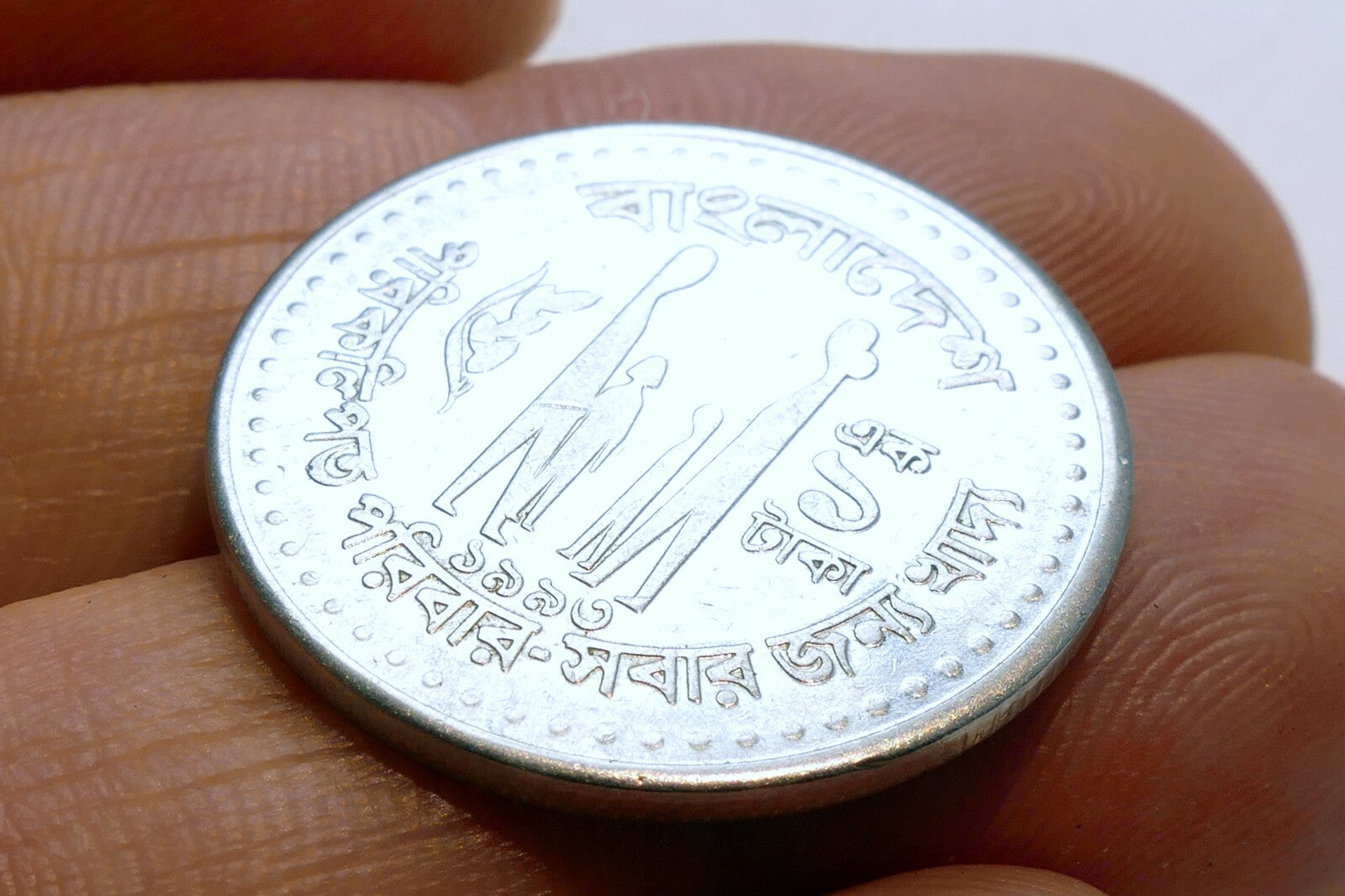 Metal Coin Asia with family &  lotus two adults and two kids