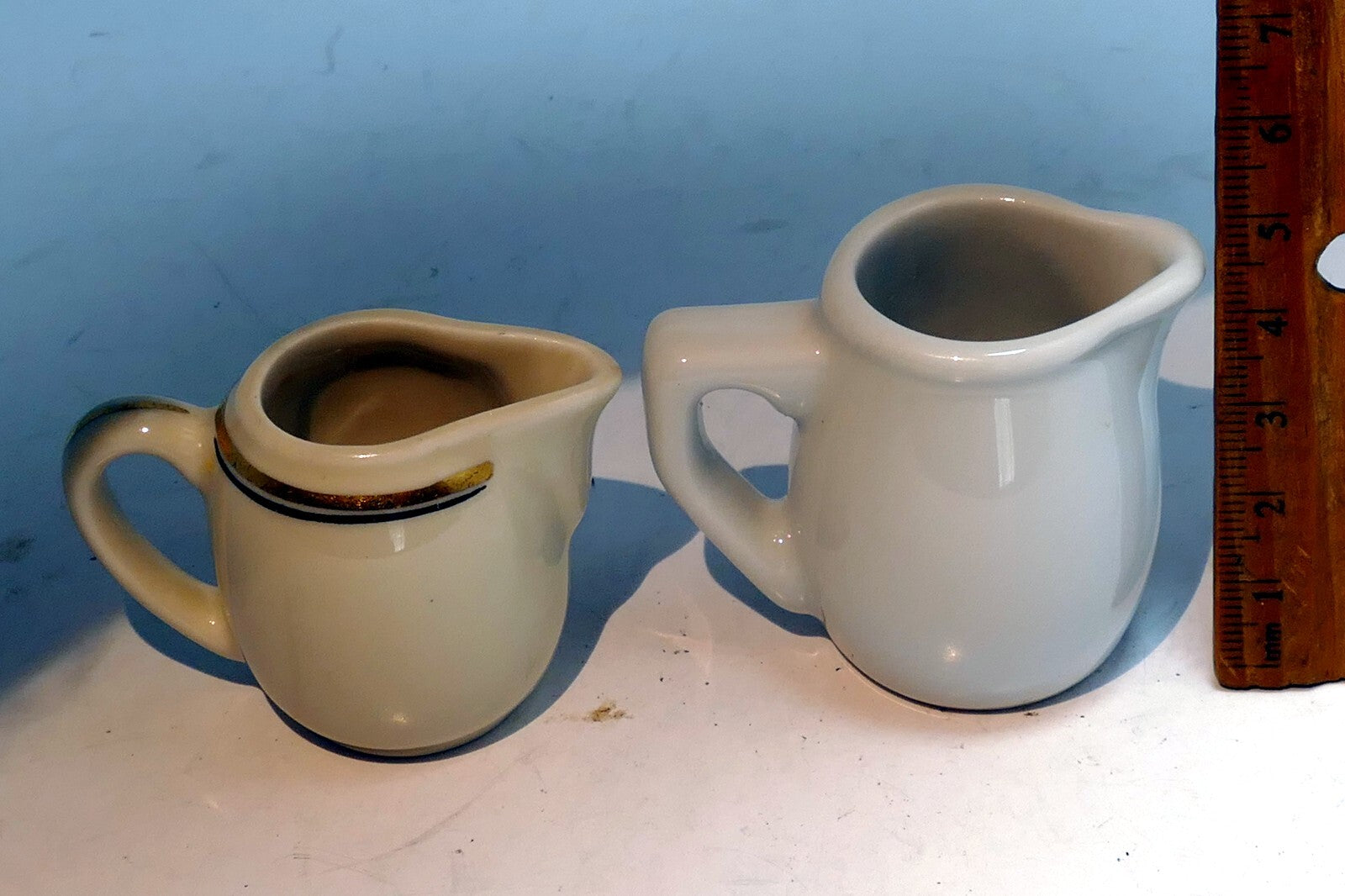 Suisse Langenthal mini cream pitcher  miniature set of two white porcelain