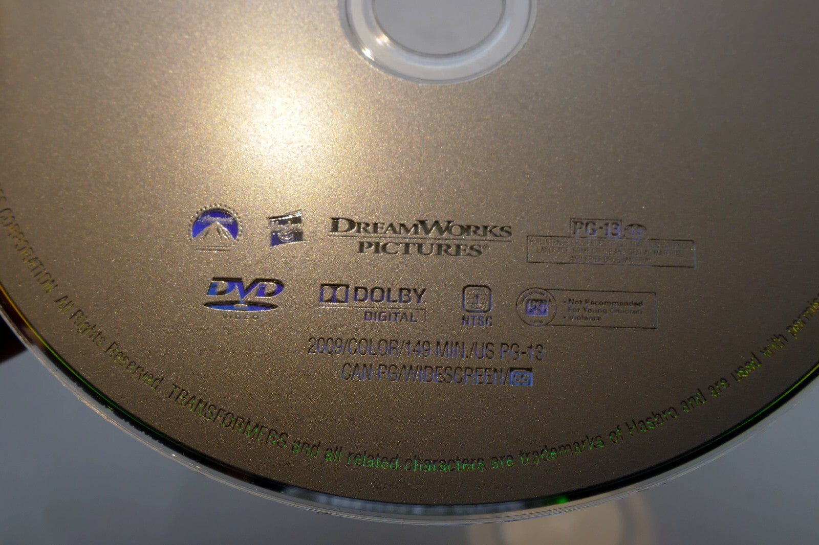 Transformers: Revenge of the Fallen DVD disc only