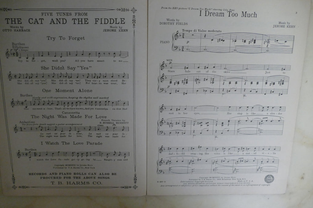 I Dream Too Much 1935 by Jerome Kern and Dorothy Fields from I Dream Too Much