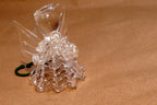 Spun Glass clear 2.5" hanging ornament angel with trumpet