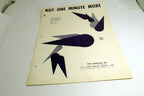 Not One Minute More Don Robertson Lau Dinning Hal Blair  1959 Sheet Music