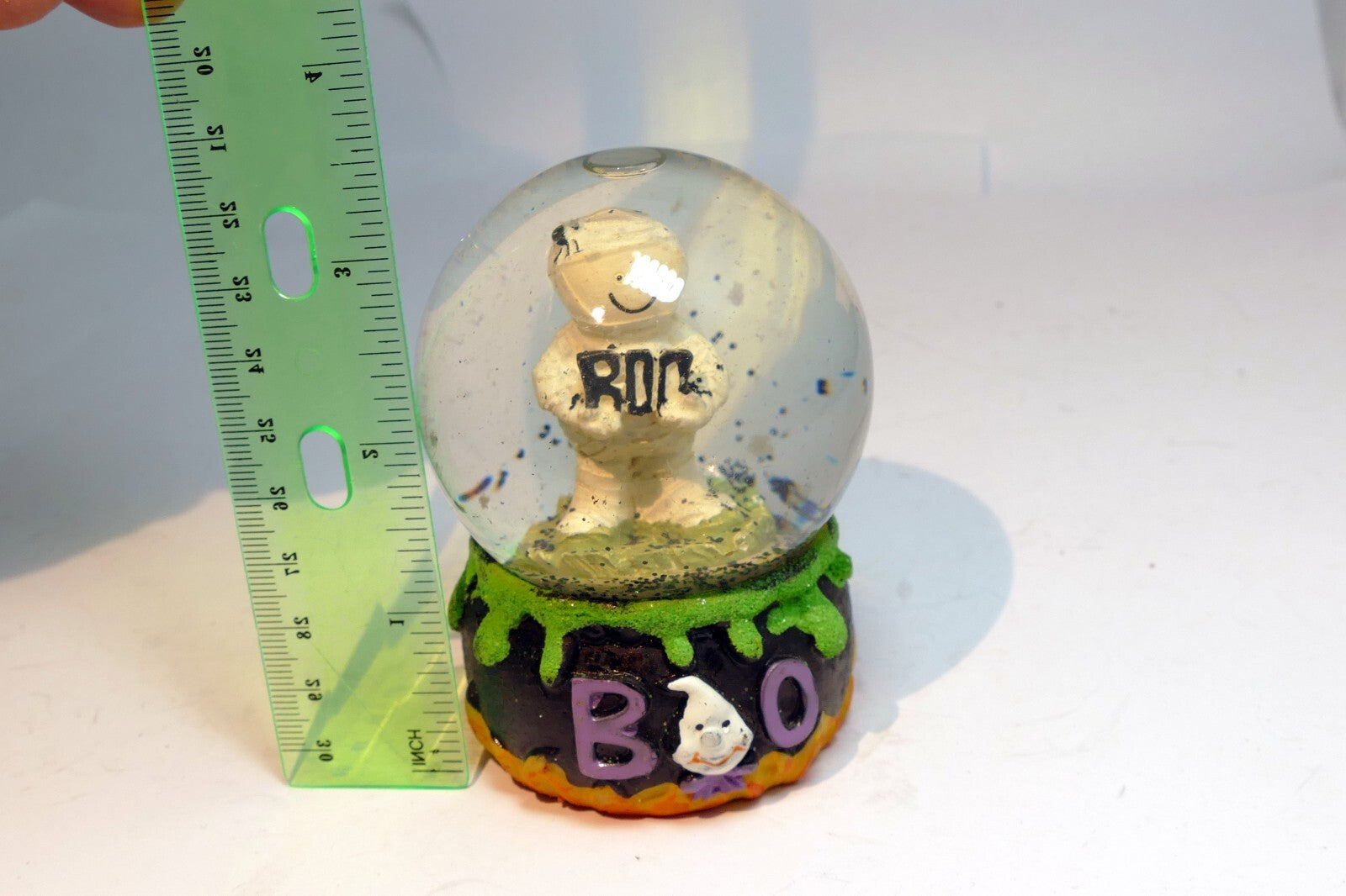Halloween Snow Water Globe  Ball 2" "BOO" White Ghost