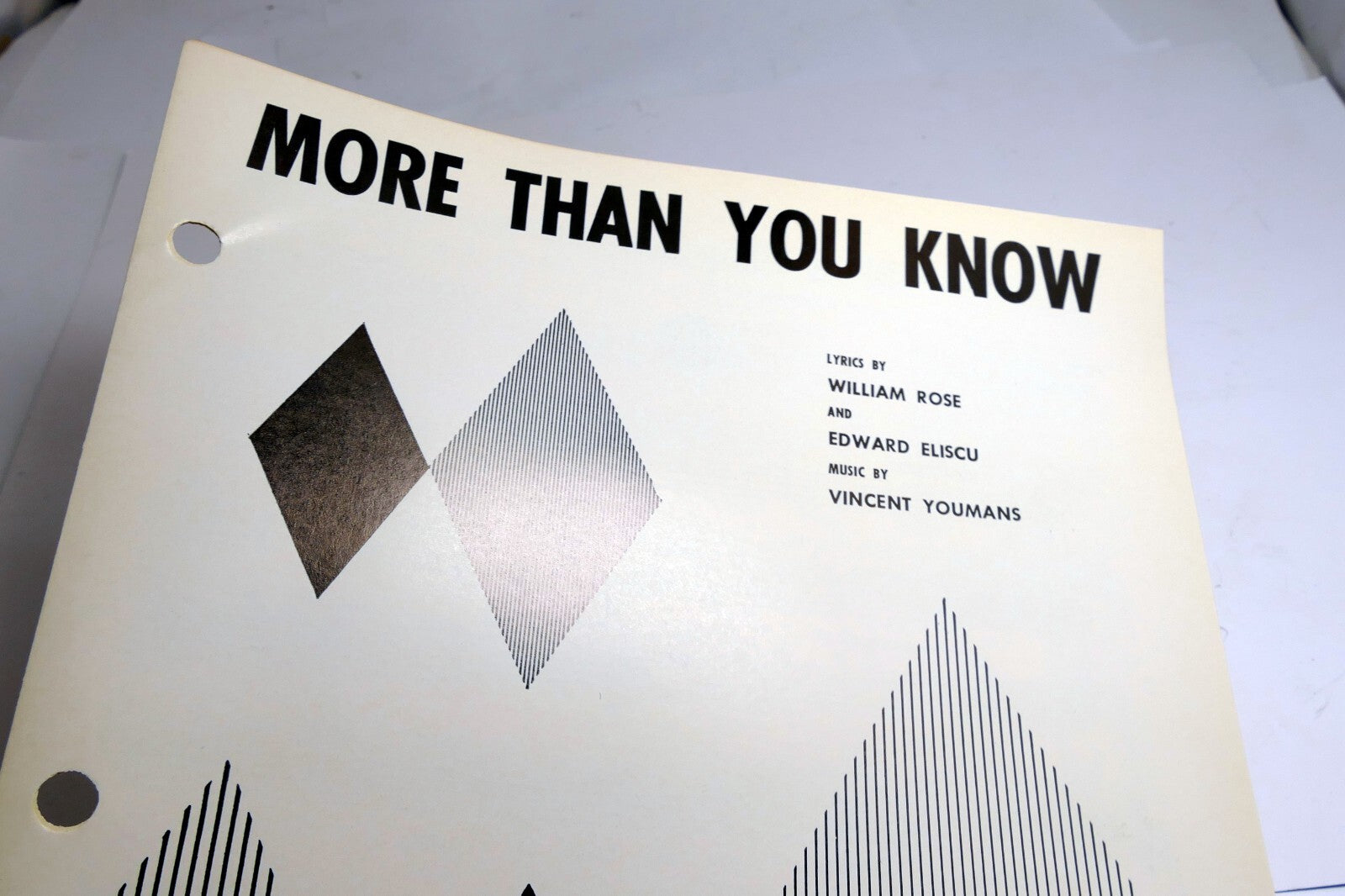 More Than You Know  Rose Eliscu Vincent Youmans   1956 Sheet Music