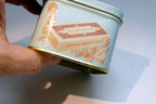 Tin Box Company Bristol Retro Blue Lady Victorian Nabisco Biscuit 4"