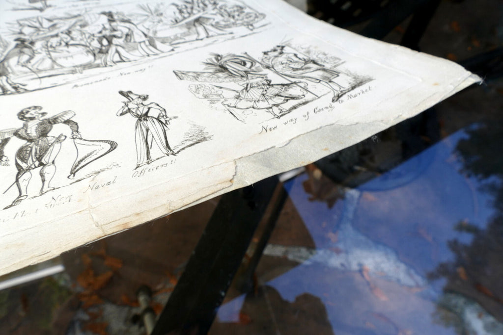 Old WAY'S & NEW WAY'S No 1 HENRY HEATH CARICATURE PRINT 1840 Victorian