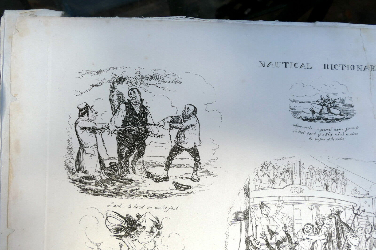 NAUTICAL DICTIONARY No 5 HENRY HEATH CARICATURE PRINT  1840 Victorian