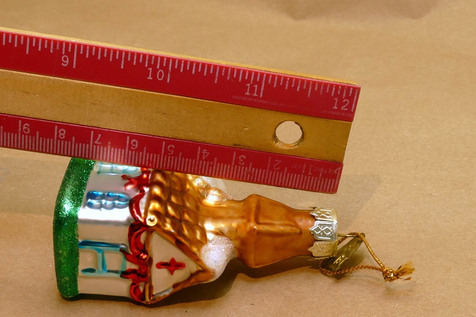 Thomas Pacconi Glass Ginger bread House Christmas Ornament 3"