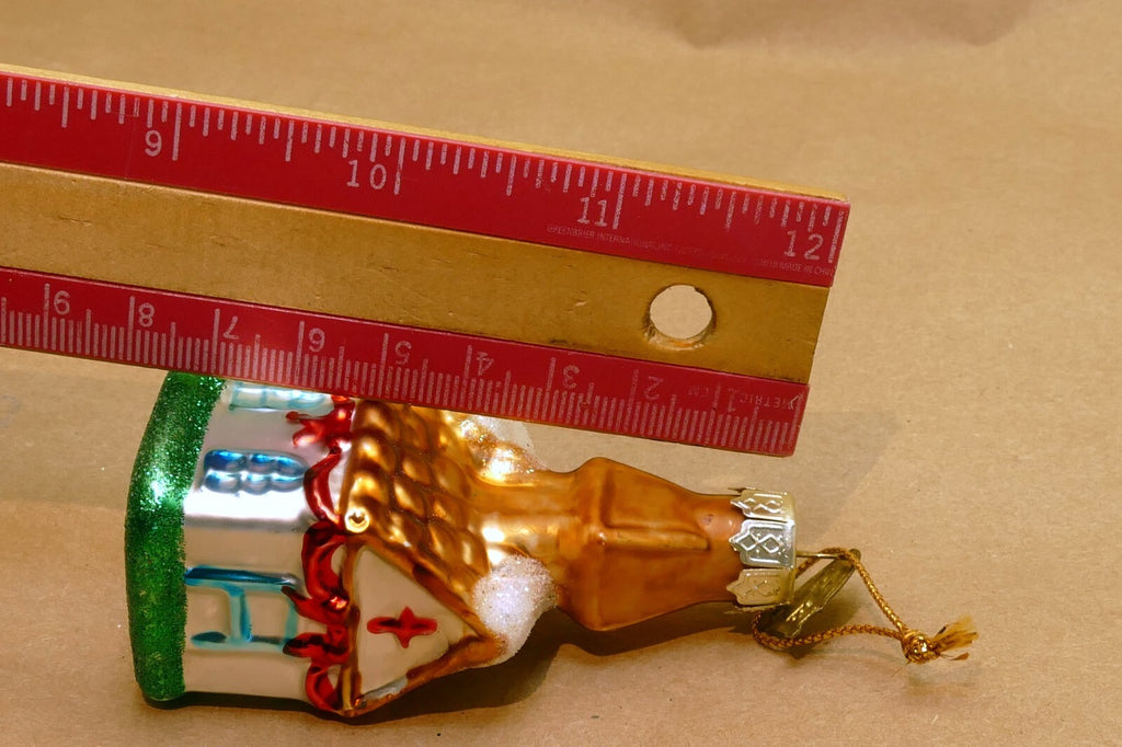 Thomas Pacconi Glass Ginger bread House Christmas Ornament 3"