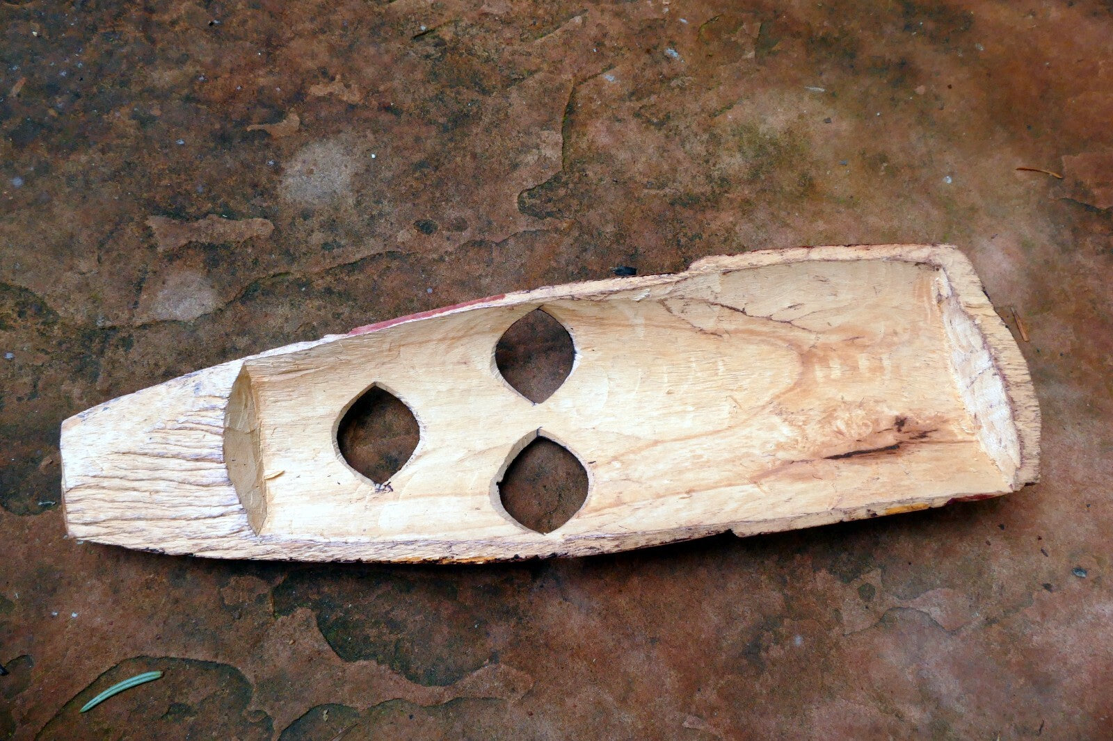 African Tribal Mask Hand Carved 13" Tall multi-tone Ceremonial
