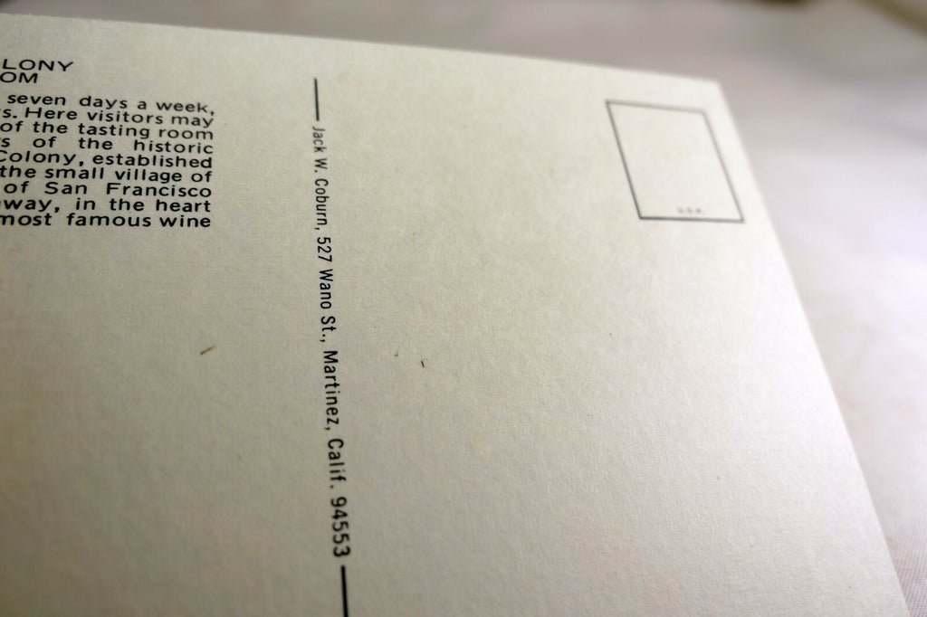 Italian Swiss Colony Wine Tasting Room California USA Postcard 1970's