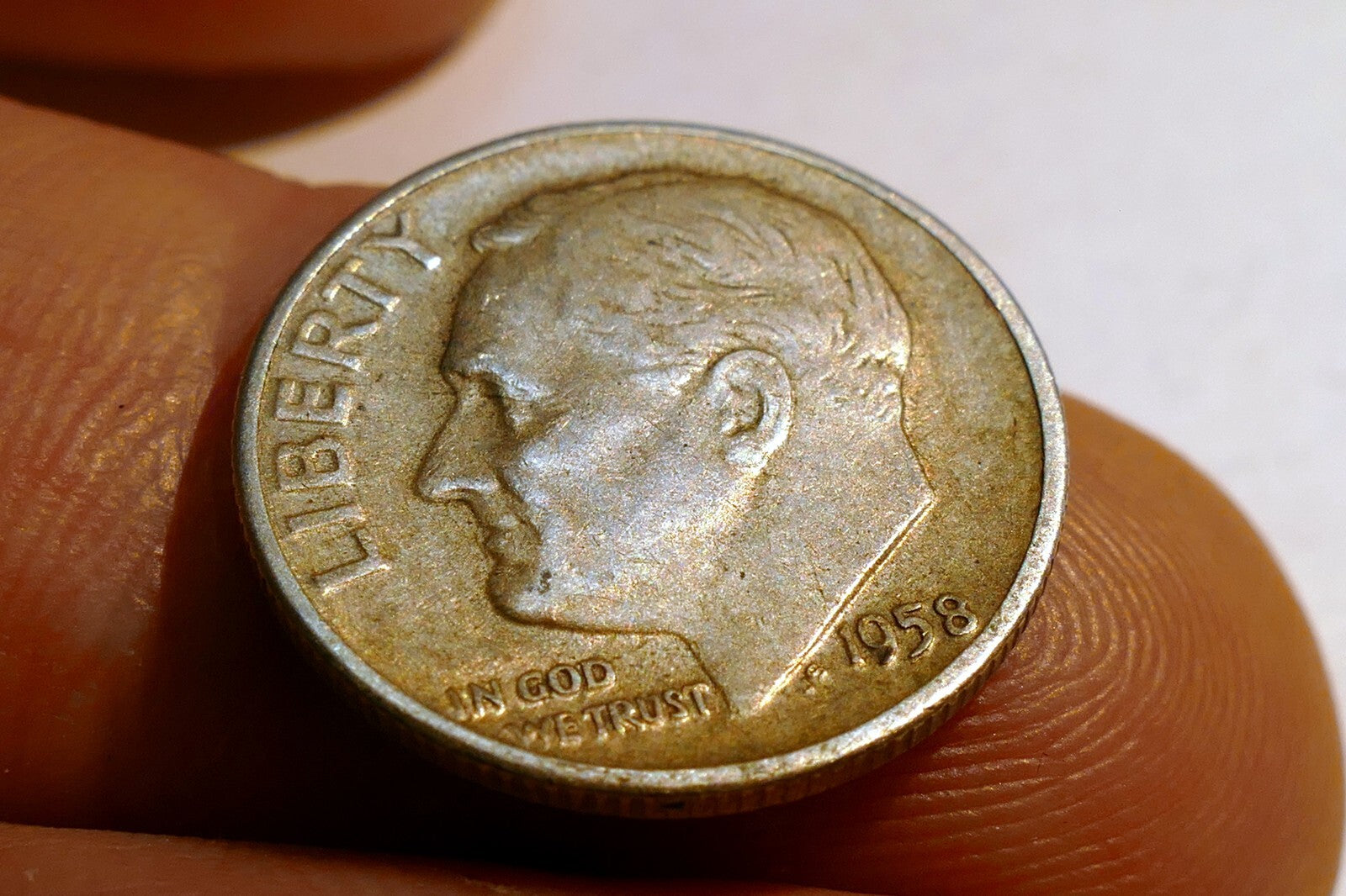 1958 D Roosevelt Dime US 10 Cent U.S America SILVER UNITED STATES 10c Coin