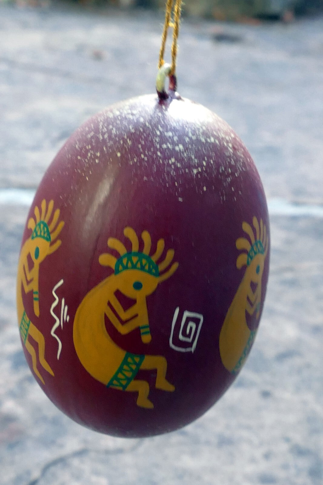 KOKOPELLI  NATIVE AMERICAN DANCE DESIGN GOURD CHRISTMAS ORNAMENT