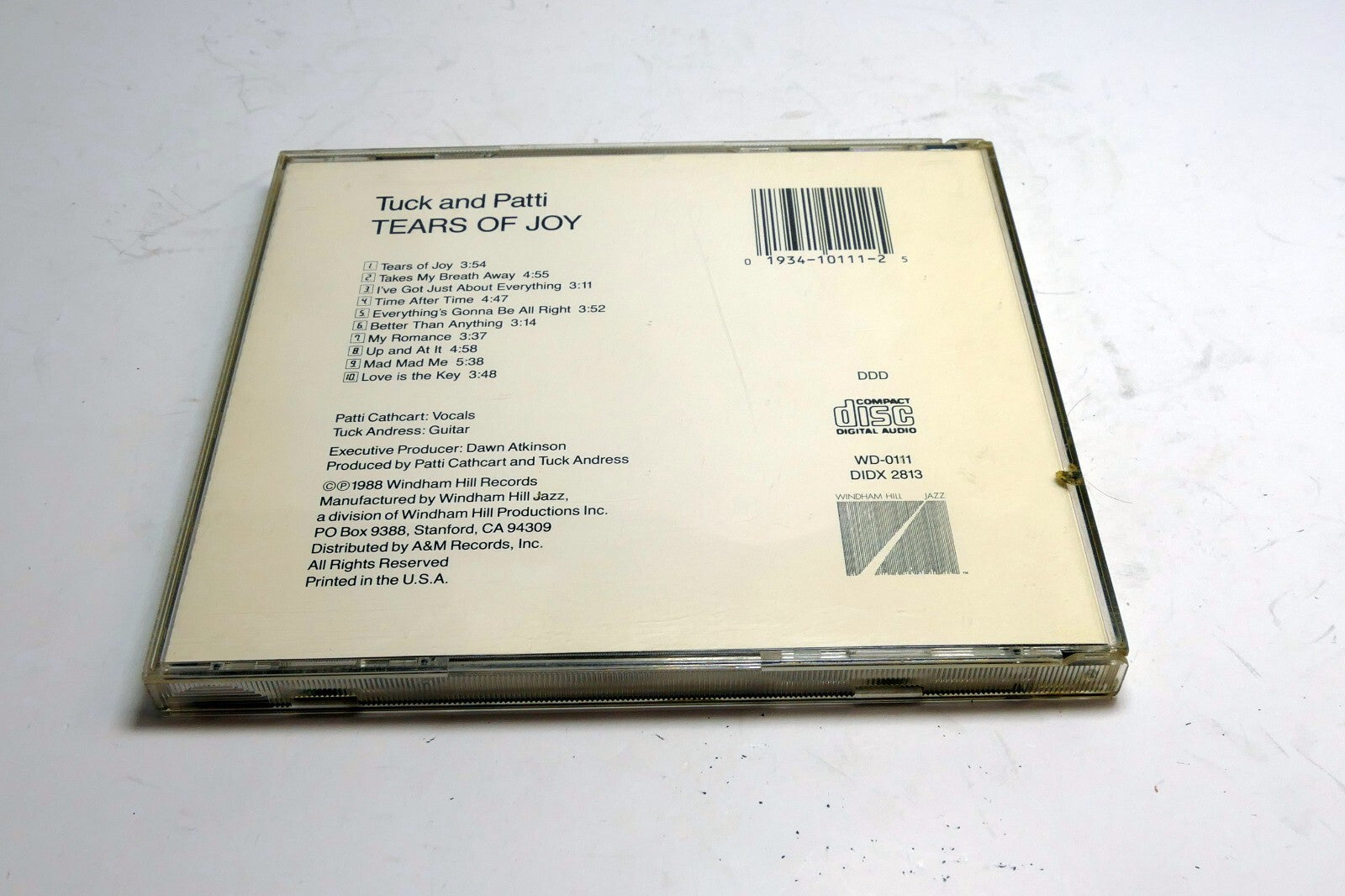 Tuck & Patti - Tears of Joy (WD-0111) CD (1988 Windham Hill Records)