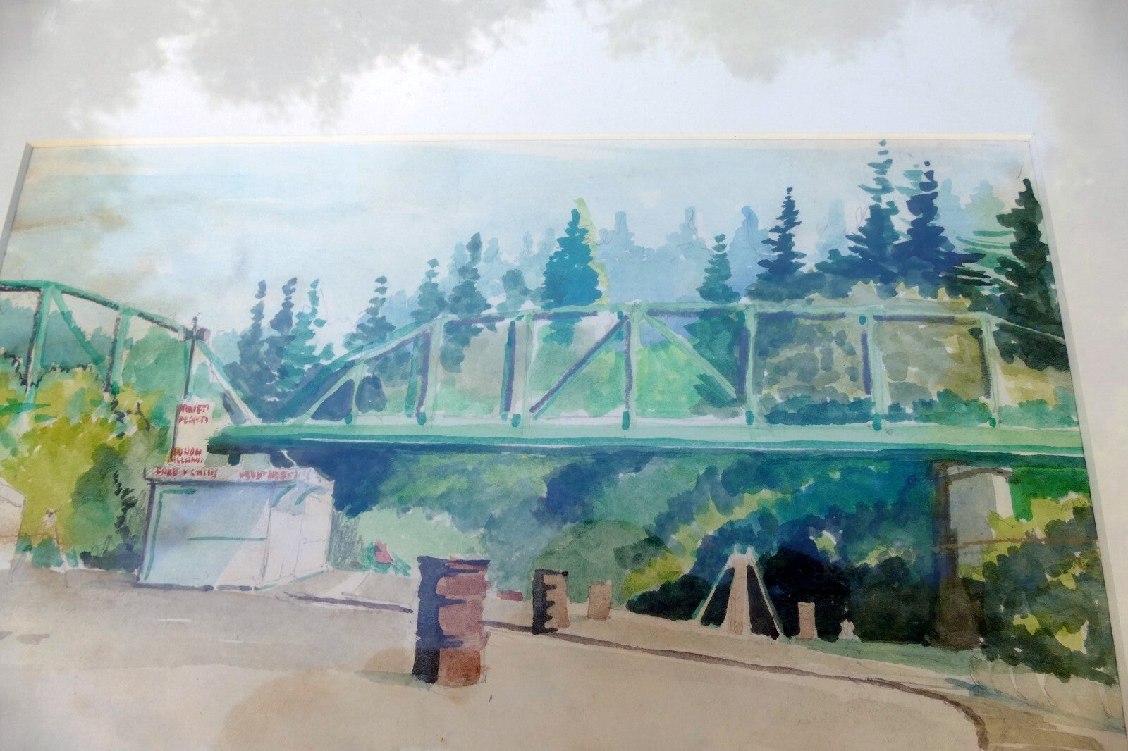 Johnson Beach original watercolor painting 1980 signed by  JR