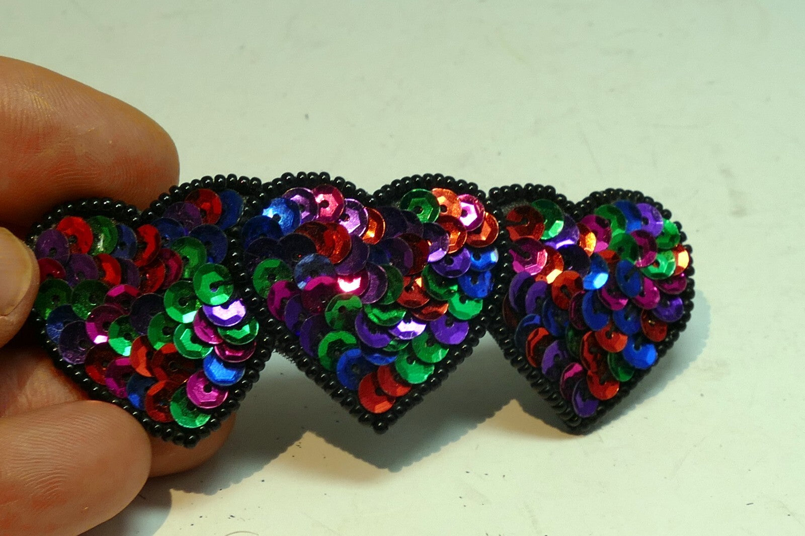 Fashion Sweet Heart Clip Elegant Hair Grab Clip  Sequins  multi color rainbow