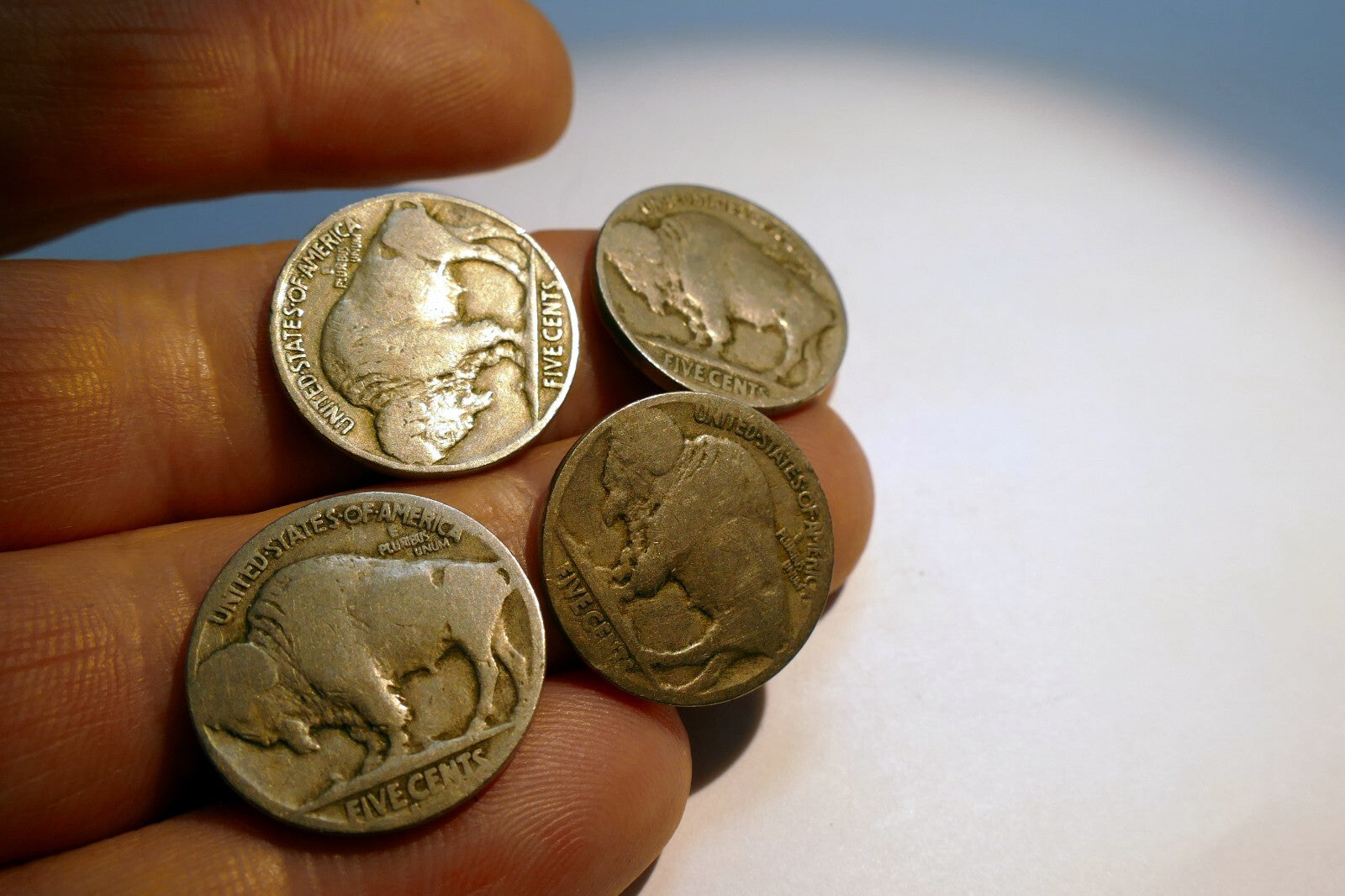 1930 US Buffalo 5c Five Cent Coin Copper Nickel lot of 4 pcs 4X