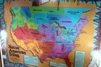 LARGE FRAMED TRIBES OF THE NaTIVE AMERICAN NATION PICTORIAL MAP Cherokee 1989