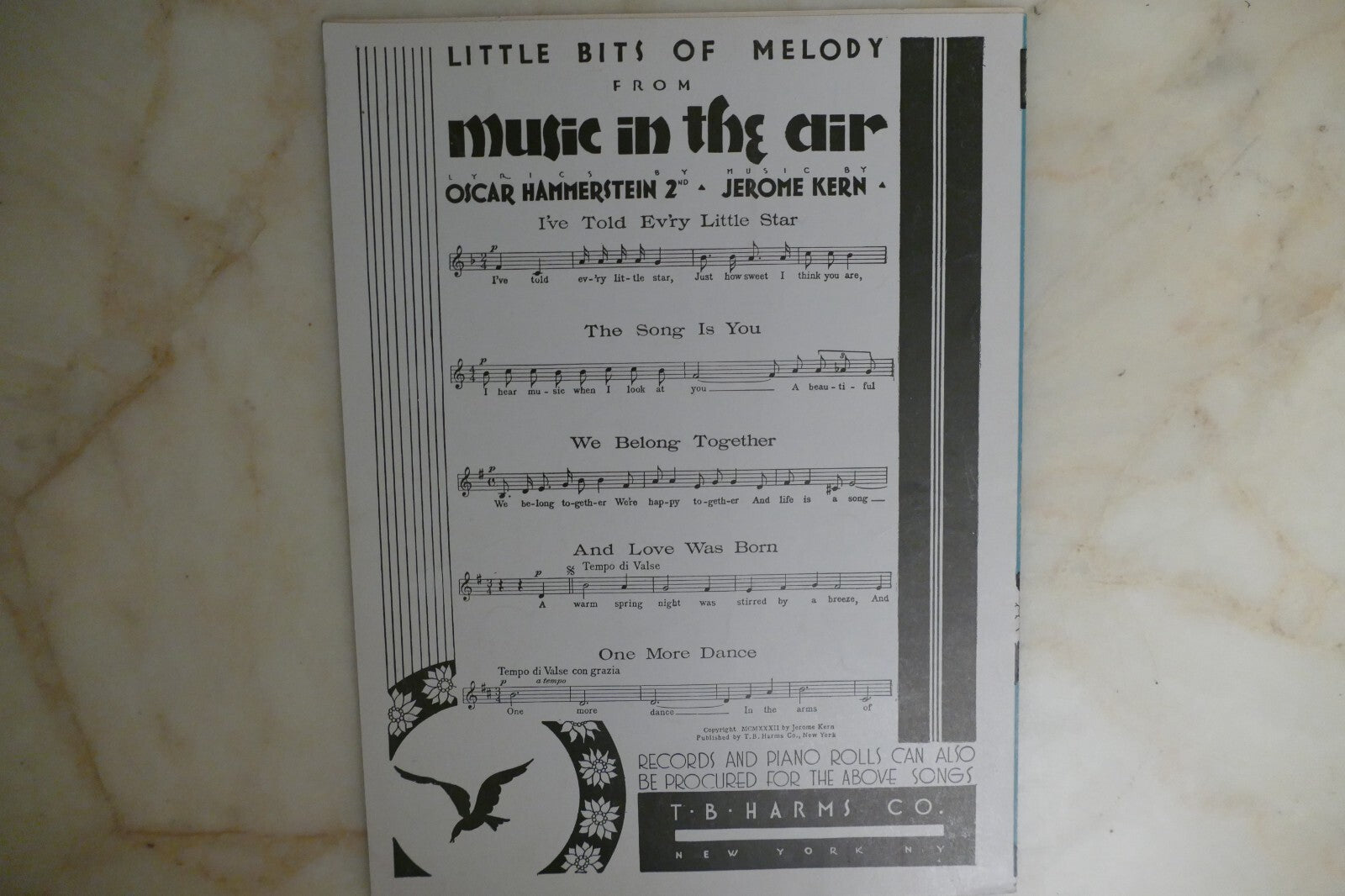 The Song Is You 1932 by Jerome Kern from "Music In The Air" musical
