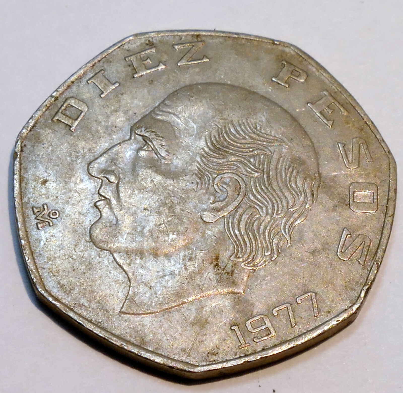 Diez pesos 1977 mexico coin 10