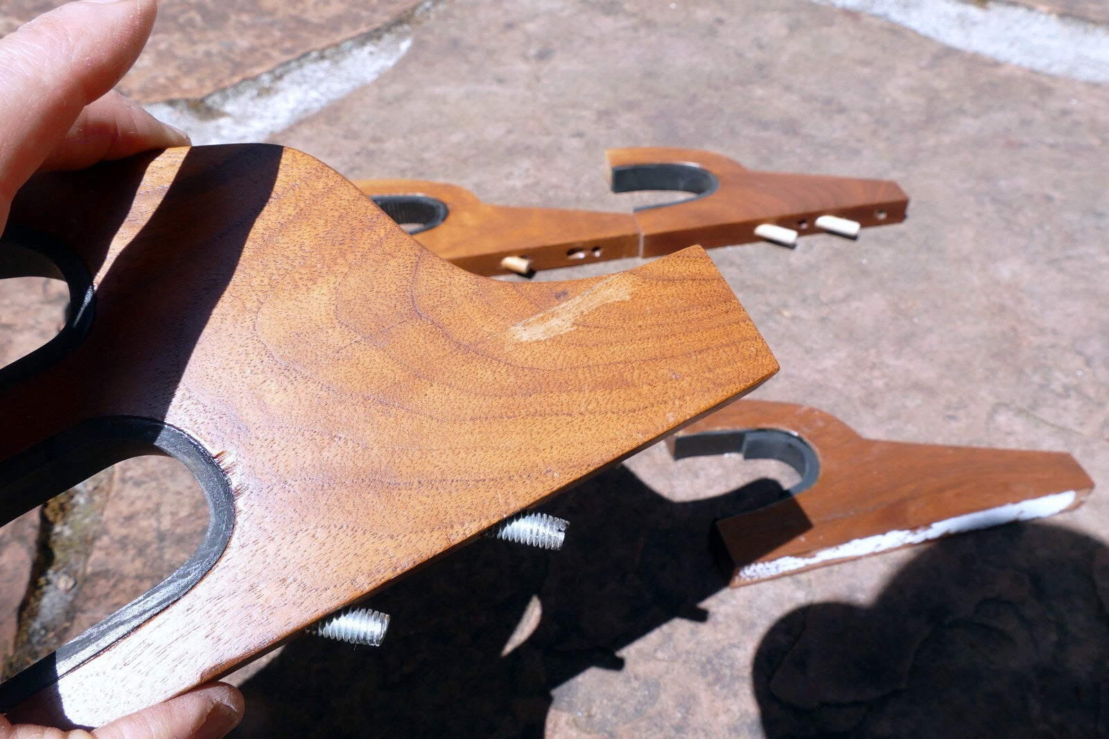 2 Rifle Gun Rack Wall Mount Wooden Shotgun Holder Gun Display Hanger Hand made