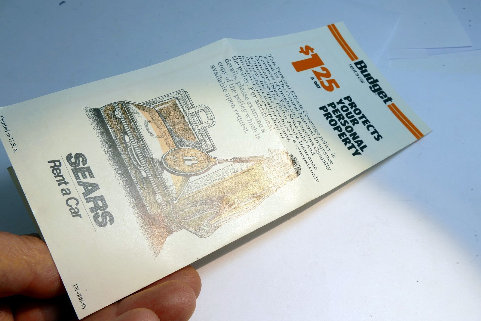 Brochure Budget rent a car Sears 1985