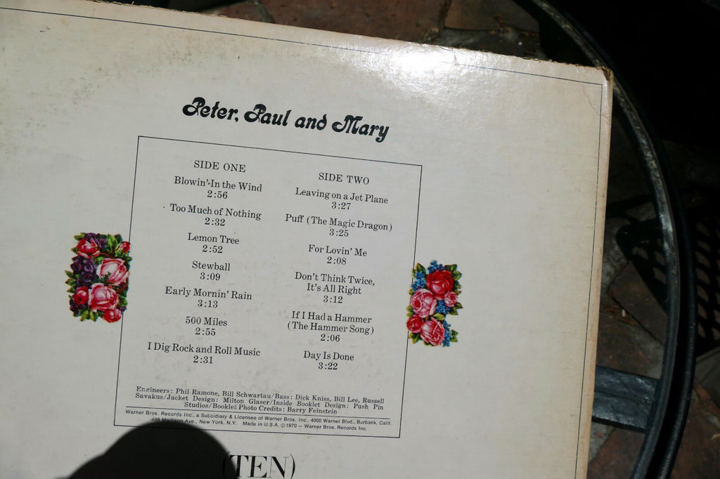 COVER ONLY FOR  - The Best Of Peter Paul and Mary 10 Years Together LP WB 2552