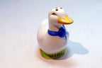 Salt Shaker White Goose Duck Blue Ribbon Ceramic Pre-owned