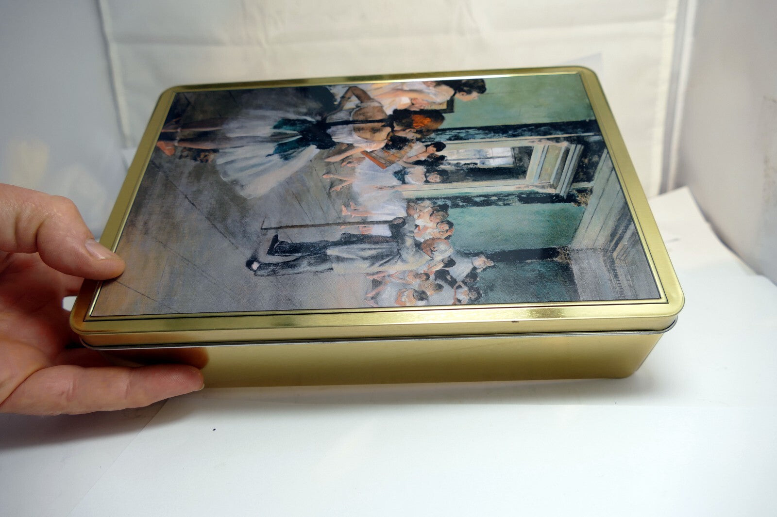 Stollwerck DECORATIVE TIN ballerina Degas 9X6" large Chocolates made in Germany