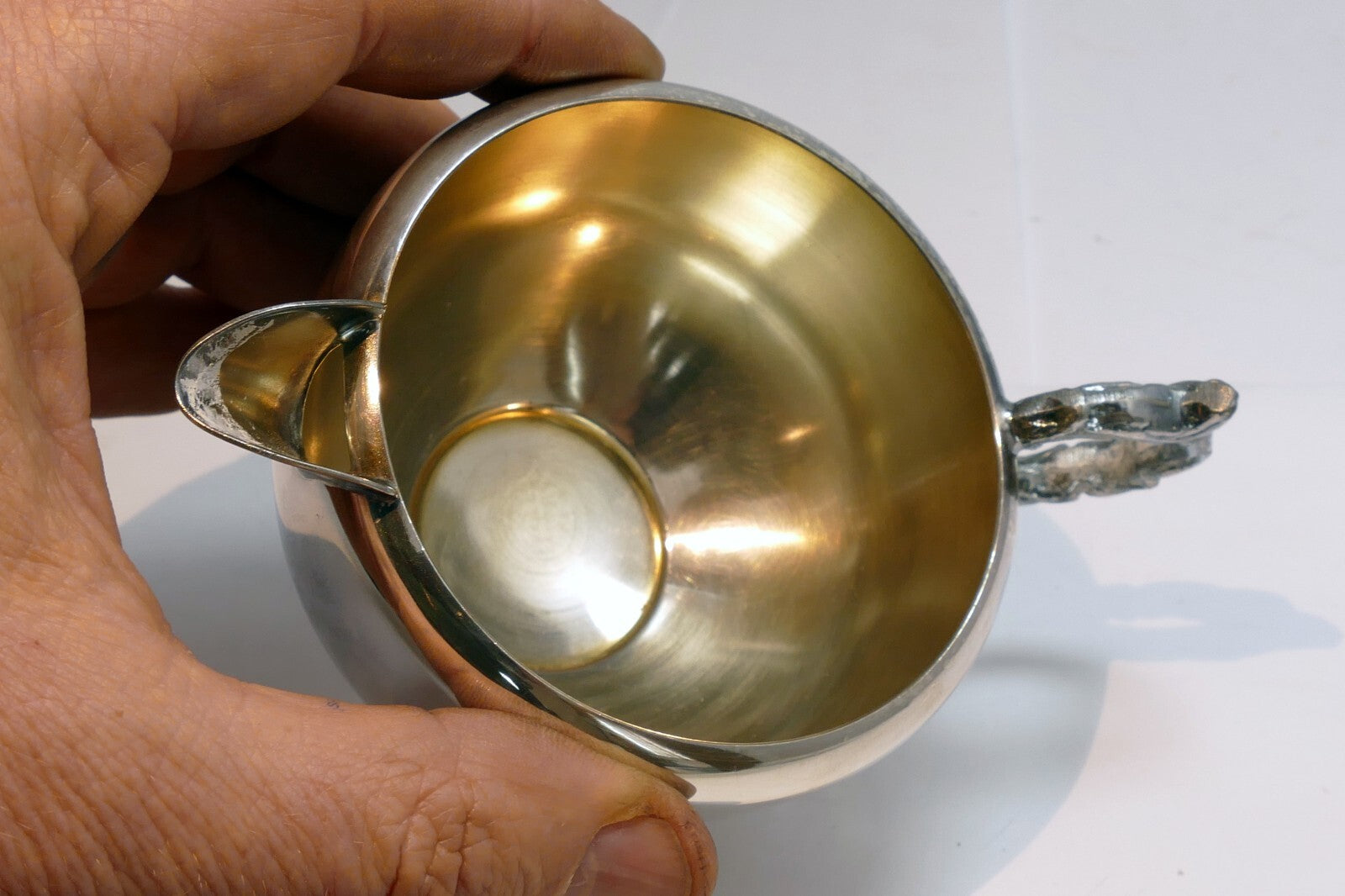 VIKING SILVER  PLATE E P COPPER CREAMER made in Canada  Lead Mounts for Tea